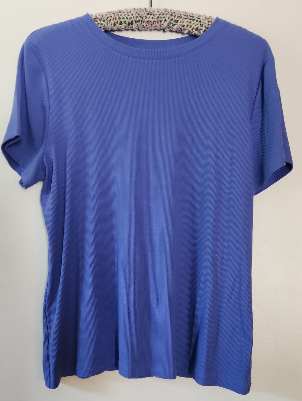 Nine West Ribbed Soft-Spun Tee - Periwinkle